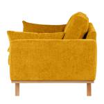 2-Sitzer Sofa BILLUND Webstoff Cieli: Senfgelb - Buche Hell