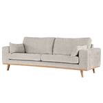 2-Sitzer Sofa BILLUND Webstoff Cieli: Sandgrau - Buche Hell