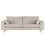 2-Sitzer Sofa BILLUND Webstoff Cieli: Sandgrau - Buche Hell