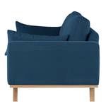 2-Sitzer Sofa BILLUND Baumwollstoff Vele: Blau - Buche Hell