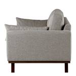 2-Sitzer Sofa BILLUND Webstoff Lark: Braungrau - Buche Dunkel