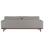 2-Sitzer Sofa BILLUND Webstoff Lark: Braungrau - Buche Dunkel