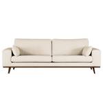 3-Sitzer Sofa BILLUND Bouclé Stoff Eurona: Beige - Buche Dunkel