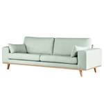 3-Sitzer Sofa BILLUND Bouclé Stoff Eurona: Himmelblau - Buche Hell