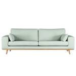 3-Sitzer Sofa BILLUND Bouclé Stoff Eurona: Himmelblau - Buche Hell