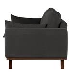 2-Sitzer Sofa BILLUND Baumwollstoff Vele: Anthrazit - Buche Dunkel