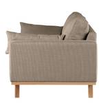 2-Sitzer Sofa BILLUND Strukturstoff Otrera: Taupe - Buche Hell