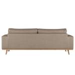 2-Sitzer Sofa BILLUND Strukturstoff Otrera: Taupe - Buche Hell