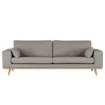 3-Sitzer Sofa BILLUND Webstoff Lark: Braungrau - Buche Hell