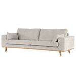 3-Sitzer Sofa BILLUND Webstoff Cieli: Sandgrau - Buche Hell