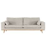 3-Sitzer Sofa BILLUND Webstoff Cieli: Sandgrau - Buche Hell