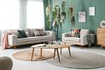 3-Sitzer Sofa BILLUND Webstoff Cieli: Sandgrau - Buche Hell