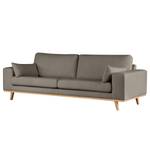 3-Sitzer Sofa BILLUND Bouclé Stoff Eurona: Grau - Buche Hell