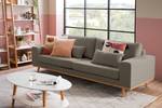 3-Sitzer Sofa BILLUND Bouclé Stoff Eurona: Grau - Buche Hell