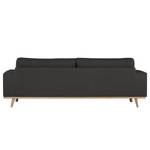 3-Sitzer Sofa BILLUND Baumwollstoff Vele: Anthrazit - Buche Hell