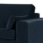 3-Sitzer Sofa BILLUND Samt Sadia: Dunkelblau - Buche Hell