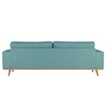 3-Sitzer Sofa BILLUND Webstoff Lark: Petrol - Buche Hell