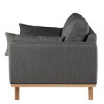 3-Sitzer Sofa BILLUND Strukturstoff Otrera: Dunkelgrau - Buche Hell