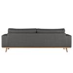 3-Sitzer Sofa BILLUND Strukturstoff Otrera: Dunkelgrau - Buche Hell