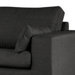 3-Sitzer Sofa BILLUND Strukturstoff Otrera: Schwarz - Buche Hell