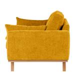 3-Sitzer Sofa BILLUND Webstoff Cieli: Senfgelb - Buche Hell