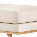 Gestoffeerde hocker BILLUND Bouclé Stof Eurona: Beige - Lichte beukenhout