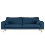 3-Sitzer Sofa BILLUND Baumwollstoff Vele: Blau - Buche Hell