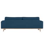 3-Sitzer Sofa BILLUND Baumwollstoff Vele: Blau - Buche Hell