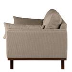 3-Sitzer Sofa BILLUND Strukturstoff Otrera: Taupe - Buche Dunkel