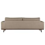 3-Sitzer Sofa BILLUND Strukturstoff Otrera: Taupe - Buche Dunkel