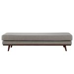 Banc capitonné BILLUND Velours Lark: Marron gris - Hêtre foncé