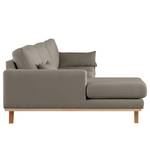 Divano con chaise longue BILLUND Tessuto Bouclé Eurona: Grigio - Longchair preimpostata a sinistra - Faggio chiara