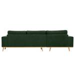 Divano con chaise longue BILLUND Tessuto Cieli: Verde scuro - Longchair preimpostata a sinistra - Faggio chiara