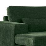 Divano con chaise longue BILLUND Tessuto Cieli: Verde scuro - Longchair preimpostata a sinistra - Faggio chiara