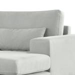 Ecksofa BILLUND mit Longchair Baumwollstoff Vele: Grau - Longchair davorstehend rechts - Buche Hell