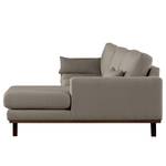 Divano con chaise longue BILLUND Tessuto Bouclé Eurona: Grigio - Longchair preimpostata a destra - Faggio scuro