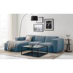 Divano angolare a 3 posti HUDSON Tessuto Saia: blu jeans - Larghezza: 251 cm - Longchair preimpostata a sinistra