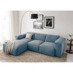 Divano angolare a 3 posti HUDSON Tessuto Saia: blu jeans - Larghezza: 251 cm - Longchair preimpostata a sinistra