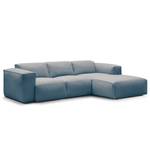 Ecksofa HUDSON 3-Sitzer mit Longchair Webstoff Saia: Denim - Breite: 251 cm - Longchair davorstehend rechts