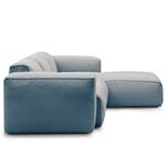 Ecksofa HUDSON 3-Sitzer mit Longchair Webstoff Saia: Denim - Breite: 251 cm - Longchair davorstehend rechts