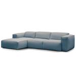 Ecksofa HUDSON 3-Sitzer mit Longchair Webstoff Saia: Denim - Breite: 284 cm - Longchair davorstehend links