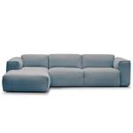 Ecksofa HUDSON 3-Sitzer mit Longchair Webstoff Saia: Denim - Breite: 284 cm - Longchair davorstehend links