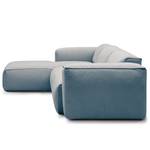 Ecksofa HUDSON 3-Sitzer mit Longchair Webstoff Saia: Denim - Breite: 284 cm - Longchair davorstehend links