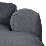 Ecksofa HUDSON 3-Sitzer mit Longchair Webstoff Saia: Steingrau - Breite: 284 cm - Longchair davorstehend rechts