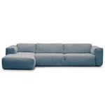 Divano angolare a 3 posti HUDSON Tessuto Saia: blu jeans - Larghezza: 317 cm - Longchair preimpostata a sinistra