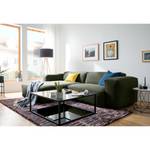 Ecksofa HUDSON 1,5-Sitzer mit Longchair Webstoff Saia: Graugrün meliert - Longchair davorstehend links