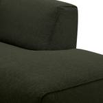 Ecksofa HUDSON 3-Sitzer mit Recamiere Webstoff Saia: Graugrün meliert - Longchair davorstehend rechts