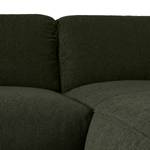 Ecksofa HUDSON 3-Sitzer mit Recamiere Webstoff Saia: Graugrün meliert - Longchair davorstehend rechts