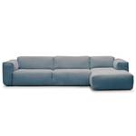 Ecksofa HUDSON 3-Sitzer mit Longchair Webstoff Saia: Denim - Breite: 317 cm - Longchair davorstehend rechts