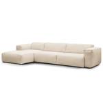 Divano angolare a 3 posti HUDSON Tessuto Saia: beige - Larghezza: 317 cm - Longchair preimpostata a sinistra